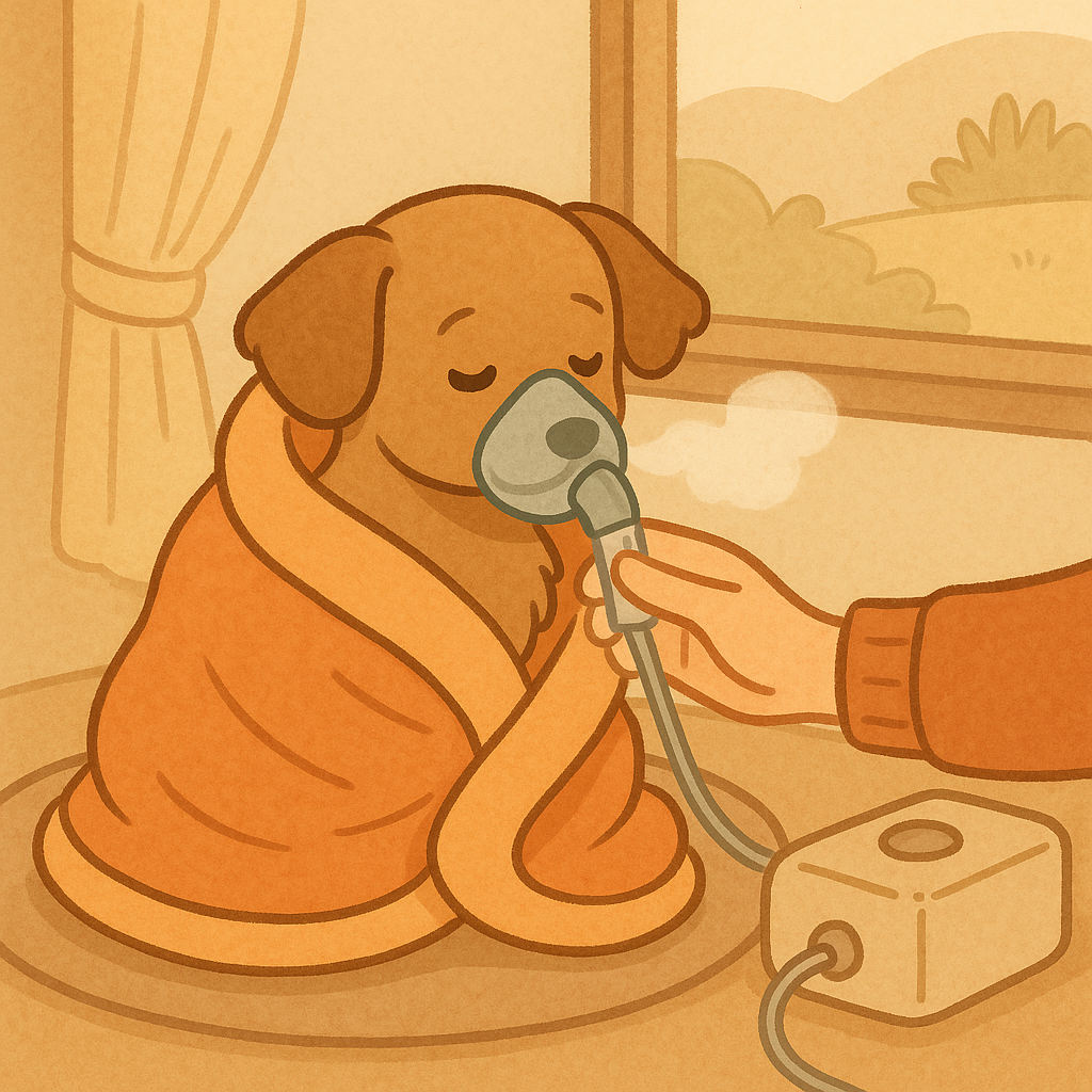 집에서 따뜻하게 지키는 강아지 겨울철 기관지 케어