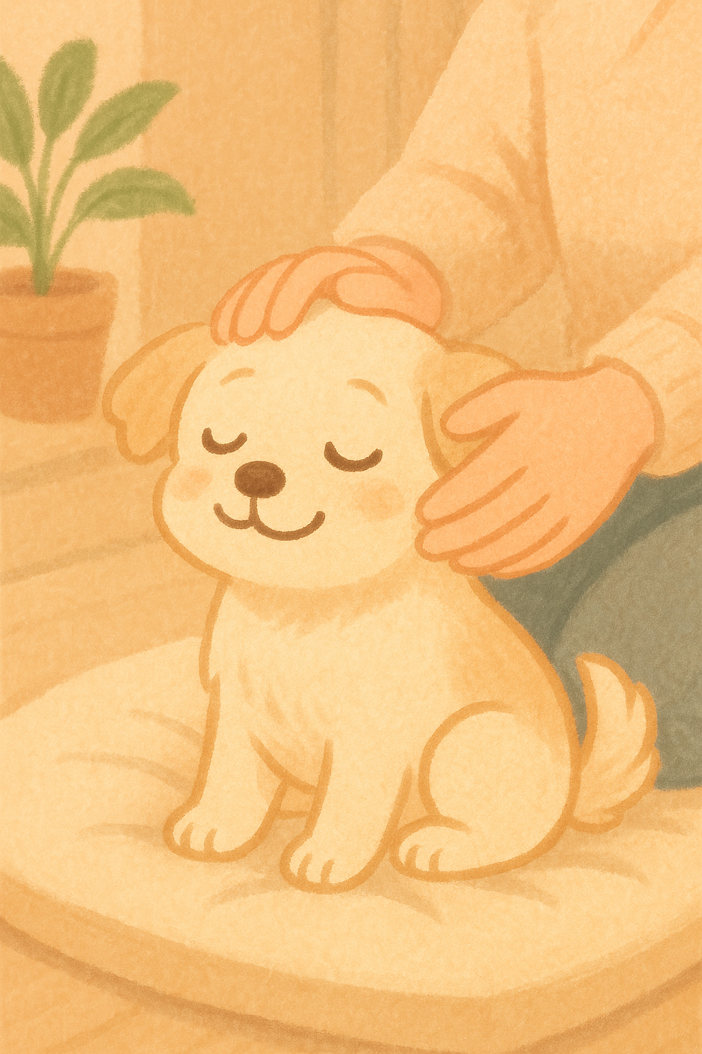 보호자와 교감하는 강아지의 따뜻한 순간